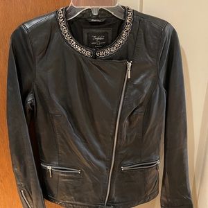 Zara Embellished Leather Jacket